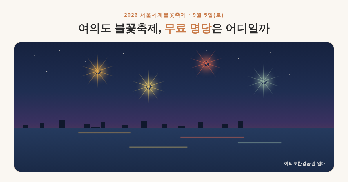 2026 서울세계불꽃축제 여의도한강공원 불꽃과 강 건너 야경