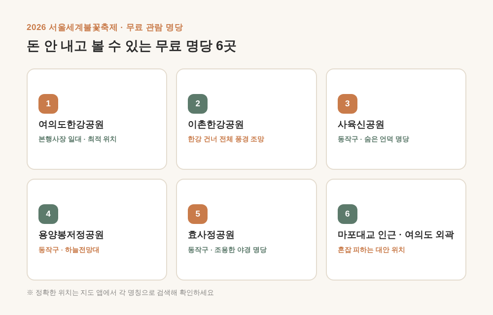 서울 불꽃축제 무료 명당 6곳 - 여의도한강공원, 이촌한강공원, 사육신공원, 용양봉저정공원, 효사정공원, 마포대교 인근